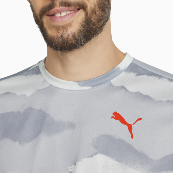 Printed Men's Training Tee, Harbor Mist-AOP, large-ZAF