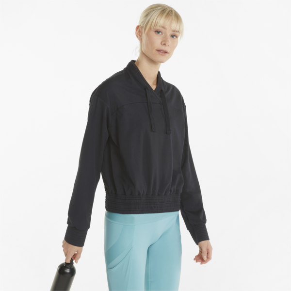 Fashion Luxe Cloudspun Women's Training Sweatshirt, Puma Black, large-ZAF