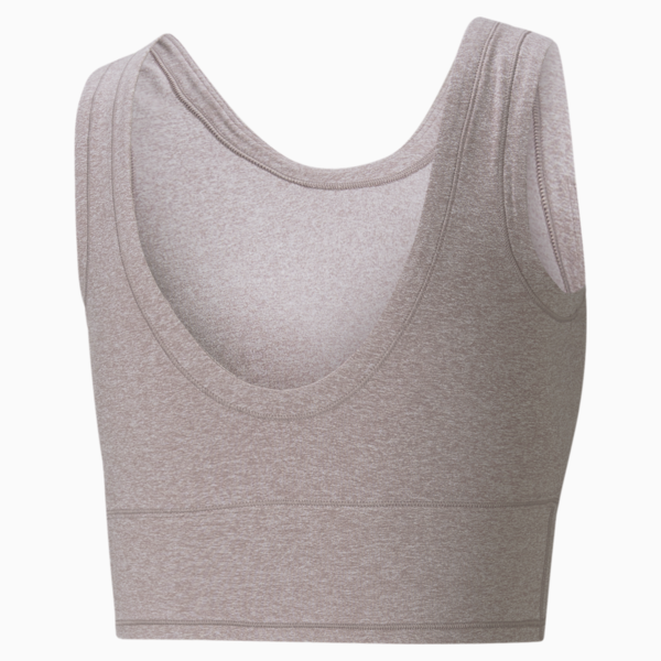 Studio Yogini Luxe Cropped Women's Training Tank Top, Quail Heather, large-ZAF