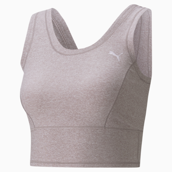 Studio Yogini Luxe Cropped Women's Training Tank Top, Quail Heather, large-ZAF