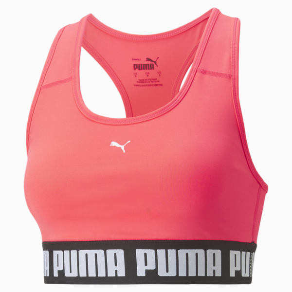 Bra deportivo con sujeción de impacto medio para mujer PUMA Strong, Sunset Glow, large-MEX