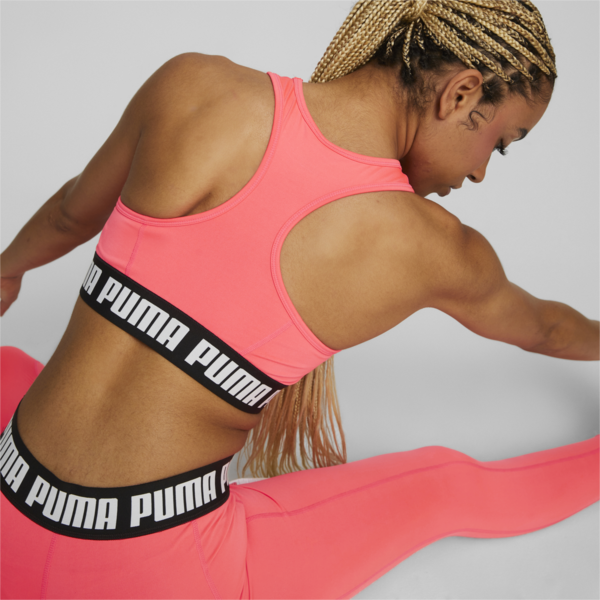 Bra deportivo con sujeción de impacto medio para mujer PUMA Strong, Sunset Glow, large-MEX