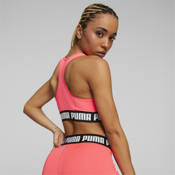 Bra deportivo con sujeción de impacto medio para mujer PUMA Strong, Sunset Glow, large-MEX