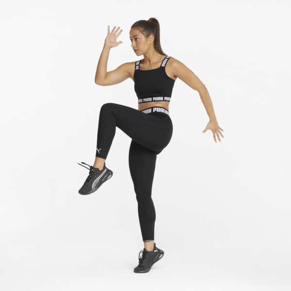 Strong High Waisted Women's Training Leggings, Puma Black, large-MEX