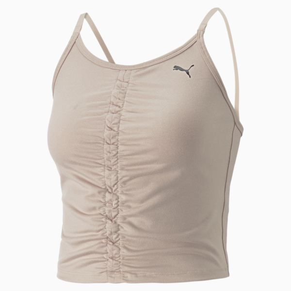 Studio Foundation Ruched Women's Training Tank Top, Rose Quartz Heather, large-ZAF