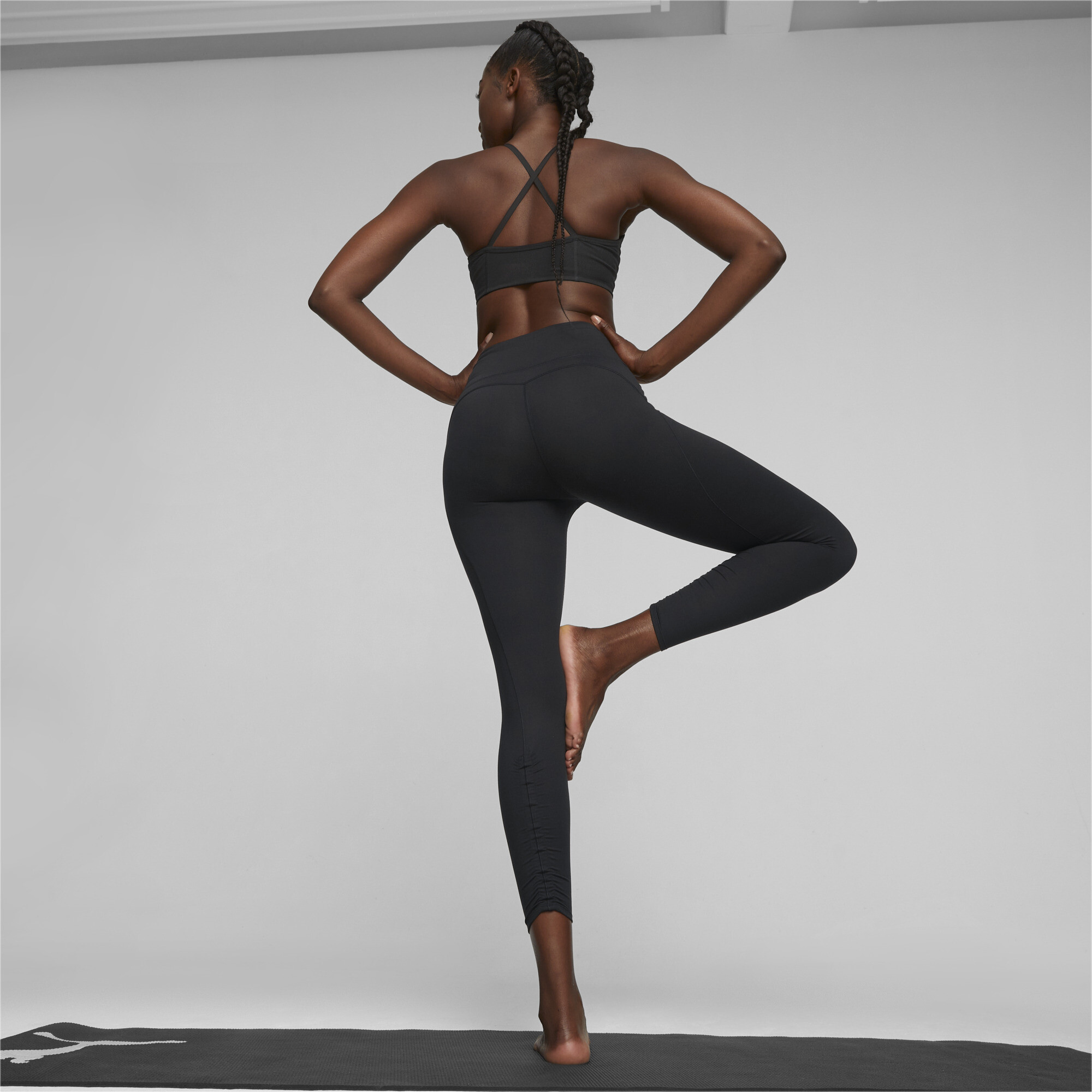 Women's PUMA Studio Foundation 7/8 Training Leggings In Black, Size Medium