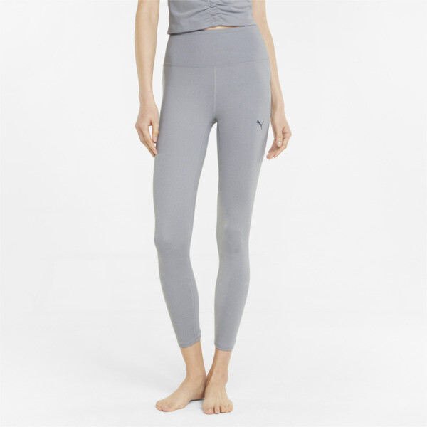 puma studio foundation 7/8 women's training leggings in light grey heather, size xs