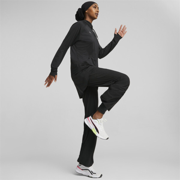 Modest Activewear Wide Leg Training Pants Women black PUMA