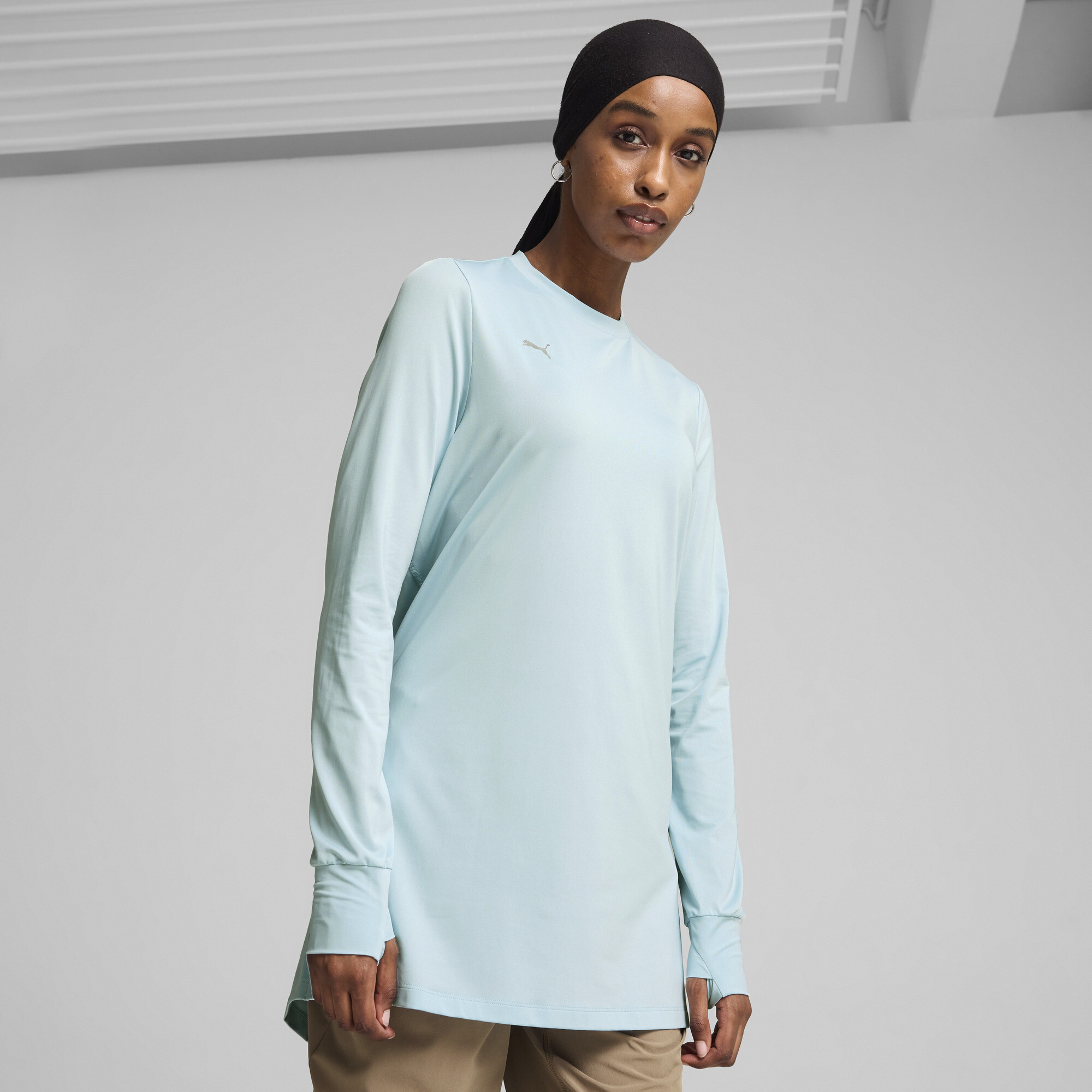 ★DIADORA★ Dual Layered Long Sleeve T-Shirt Women OFF WHITE Modest Activewear Long Sleeve Training Tee Women | | PUMA