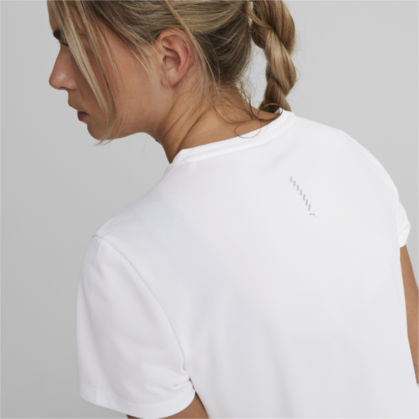 Remera Favourite jaspeada de running para mujer, PUMA White, large-ARG