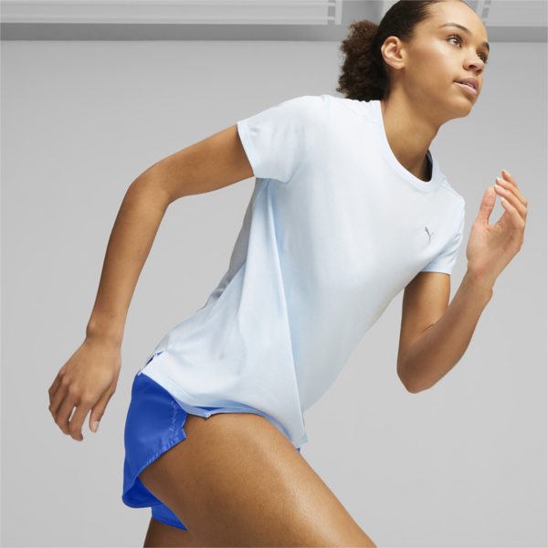 Remera Favourite jaspeada de running para mujer, Icy Blue Heather, large-ARG