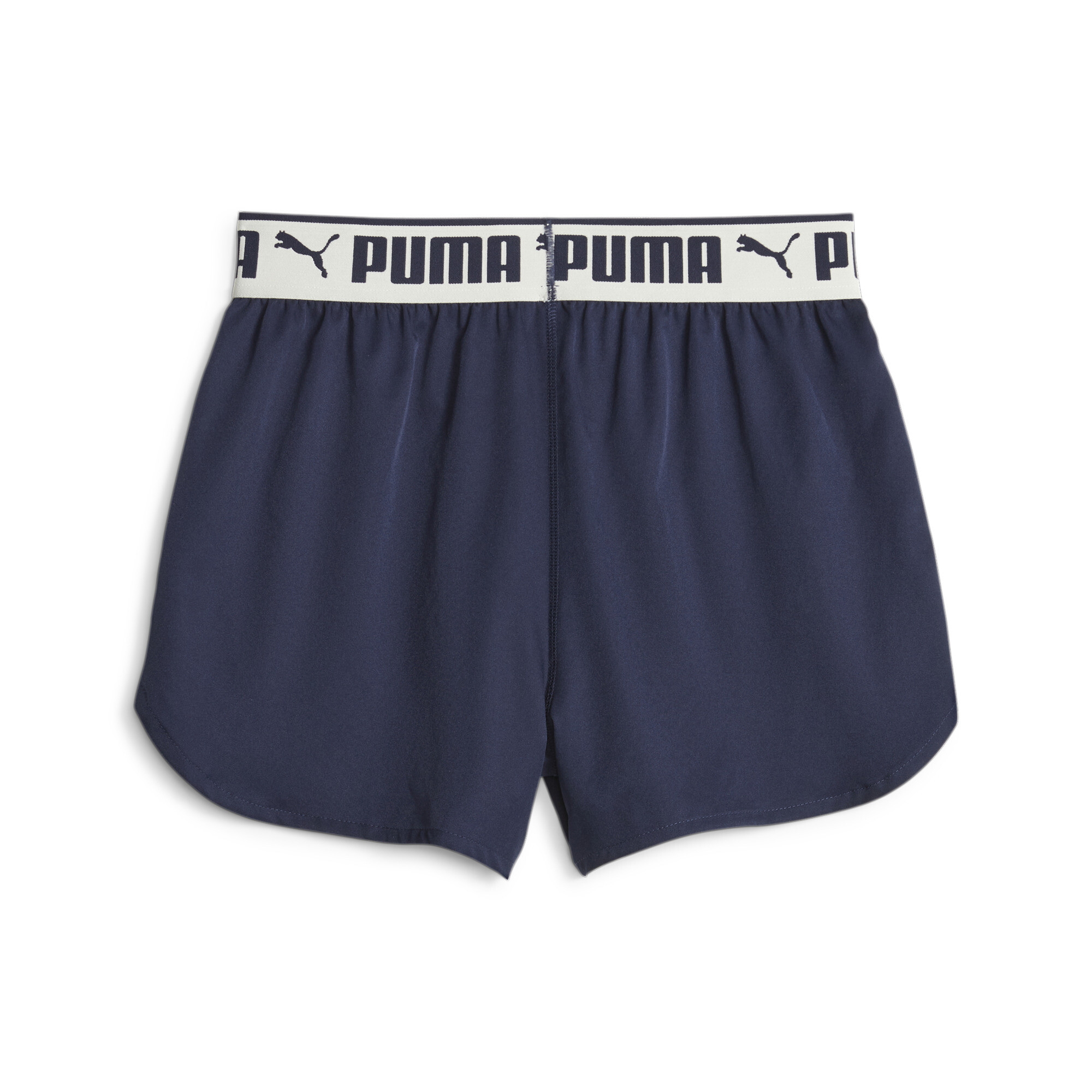 Women's PUMA STRONG 3 Training Shorts Women In Blue, Size Medium, Polyester