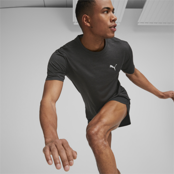 Remera de running de manga corta para hombre Favourite Heather, Puma Black Heather, large-ARG