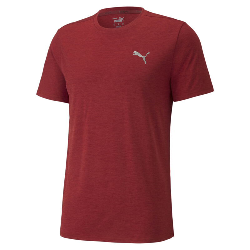 Men's PUMA Run Favorite Heather Regular Fit T-Shirt, Red/gray