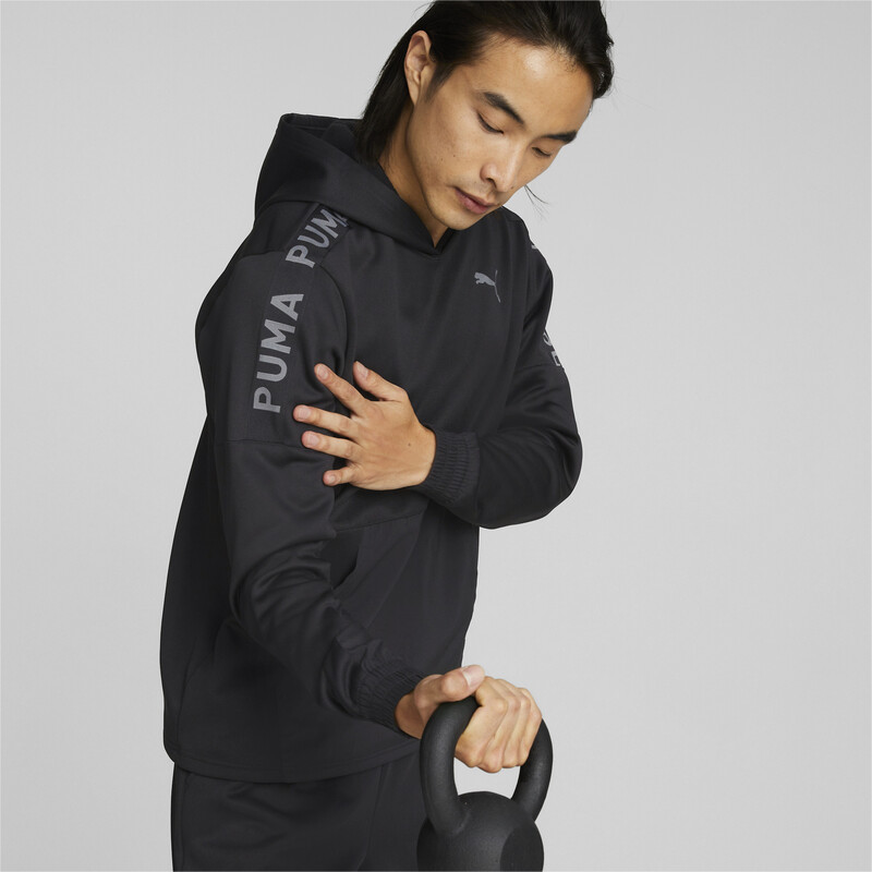Men's PUMA Fit PWRFleece Training Hoodie, Black