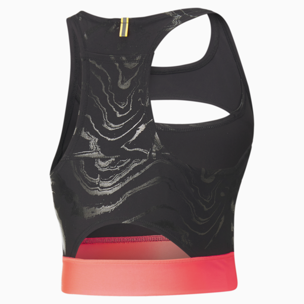 ULTRAFORM Cropped Running Tank Top Women, Puma Black-Sunset Glow, large-ZAF