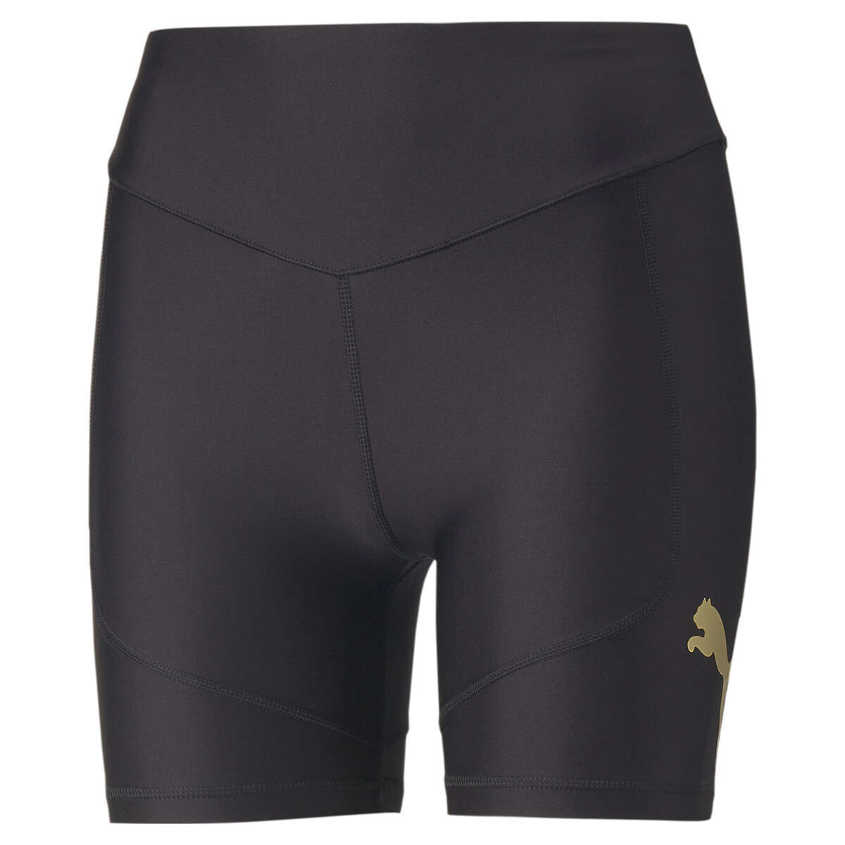 "Fit EVERSCULPT 5"" Tight Training Shorts Women in Black/Team Gold by PUMA, Large"