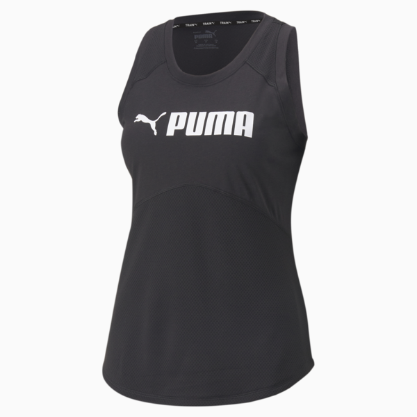 Fit Logo Training Tank Top Women, Puma Black, large-ZAF