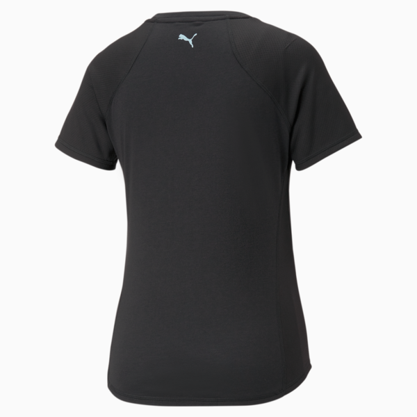 PUMA Fit Logo Training Tee Women, PUMA Black-Elektro Purple, large-ZAF