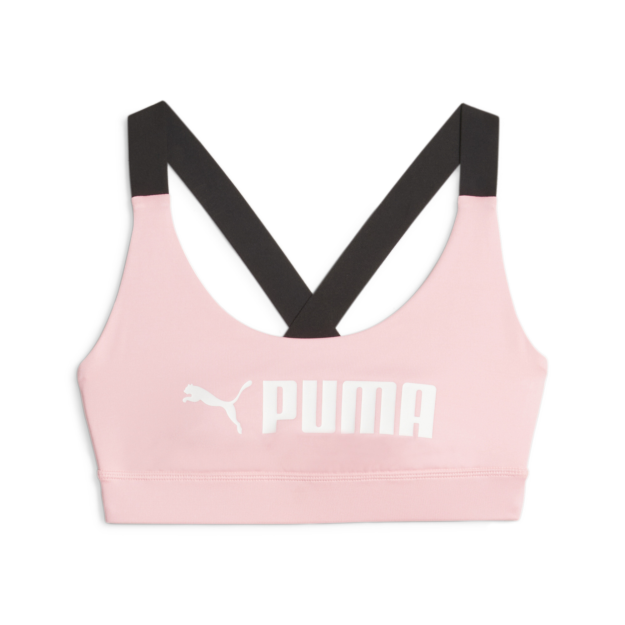 Women's Puma Fit Mid Impact Training Bra, Pink, Size M, Clothing