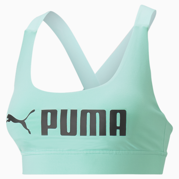 PUMA Fit Mid Impact Training Bra, Electric Peppermint, large-ZAF