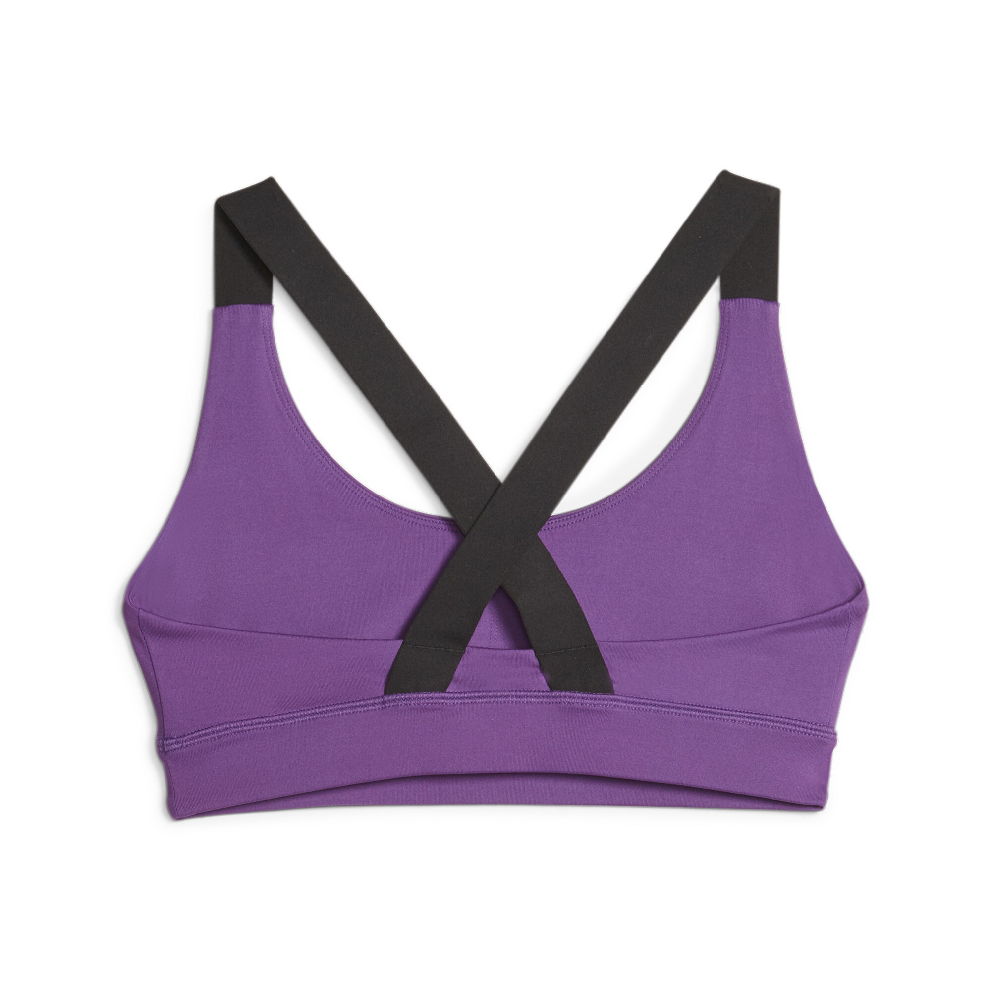 Women's PUMA Fit Mid Impact Training Bra In Purple, Size Large, Polyester