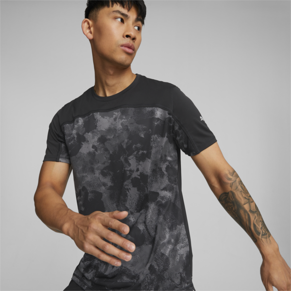 Remera de running para hombre, Puma Black, large-ARG