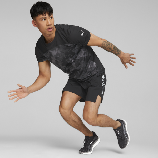 Remera de running para hombre, Puma Black, large-ARG