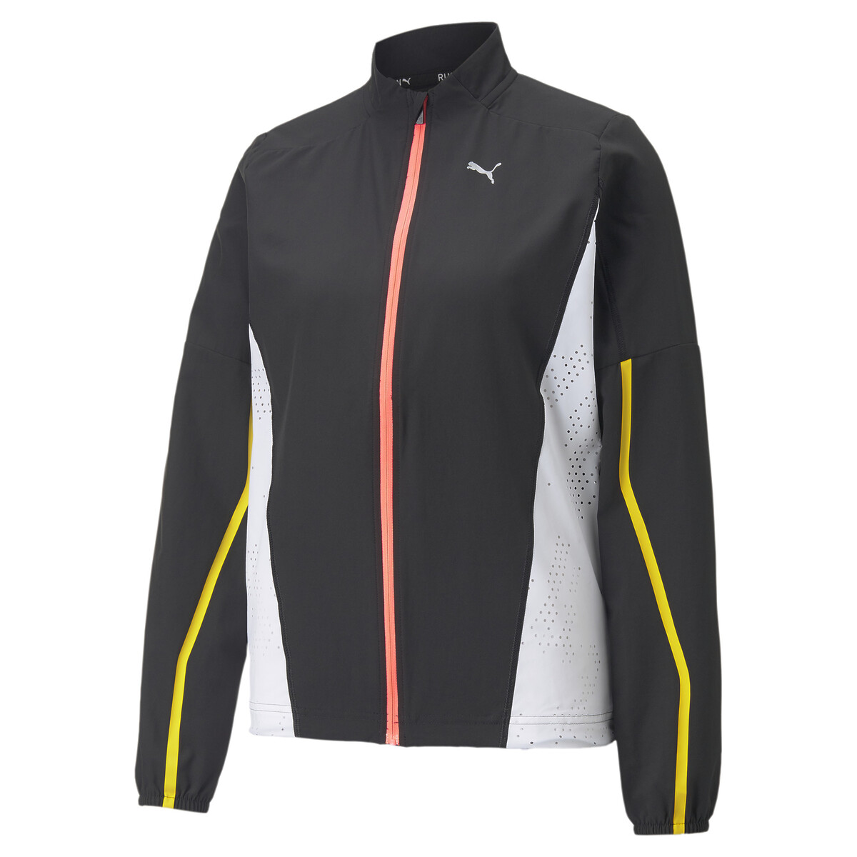 Run Ultraweave S Woven Running Jacket Women in Black/White by PUMA, Large