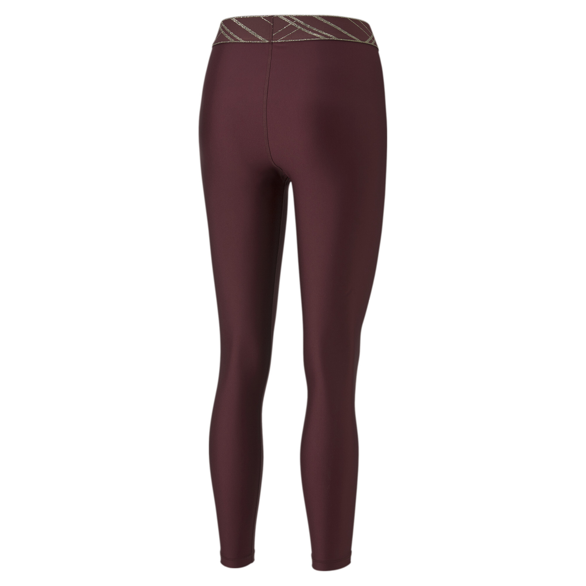 Women's PUMA Deco Glam High Waist Full-Length Training Tights Women In Purple, Size XS, Polyester