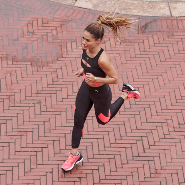 Leggings de running para mujer ULTRAFORM, Puma Black-Sunset Glow, large-ARG