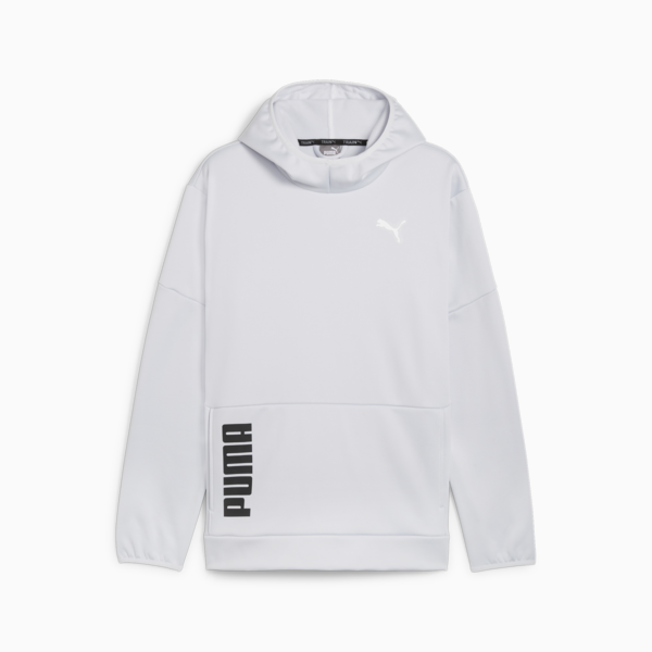 Train All Day PWRFleece Hooded Training Sweatshirt Men, Silver Mist, large-ZAF