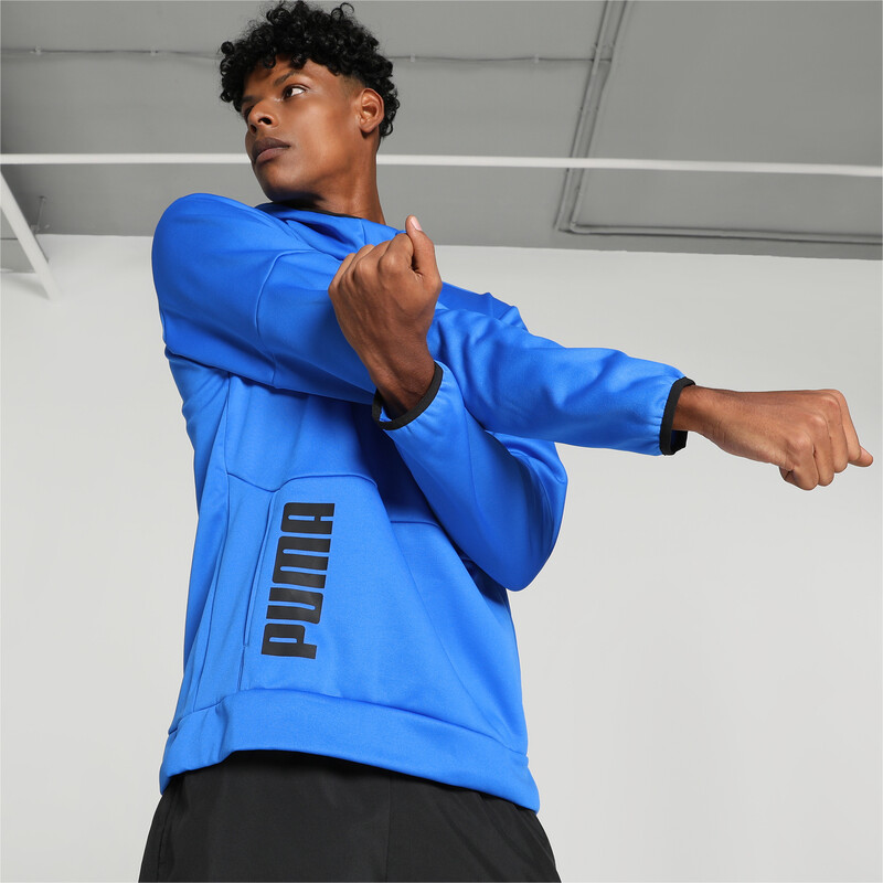 

Men's PUMA Train All Day PWRFleece Hooded Training Sweatshirt, Black/blue