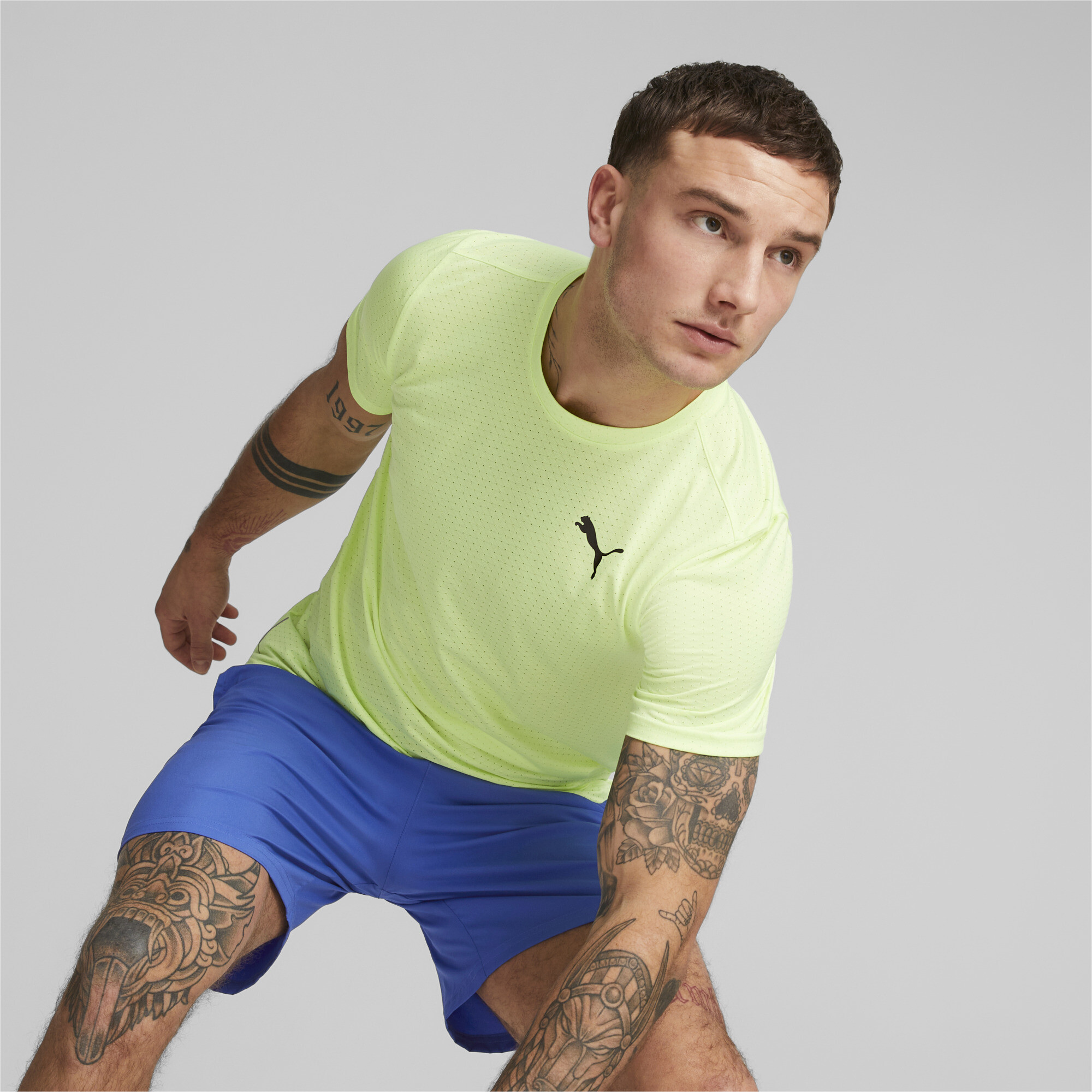 Men's Puma Favourite Blaster Training T-Shirt, Yellow, Size 4XL, Clothing
