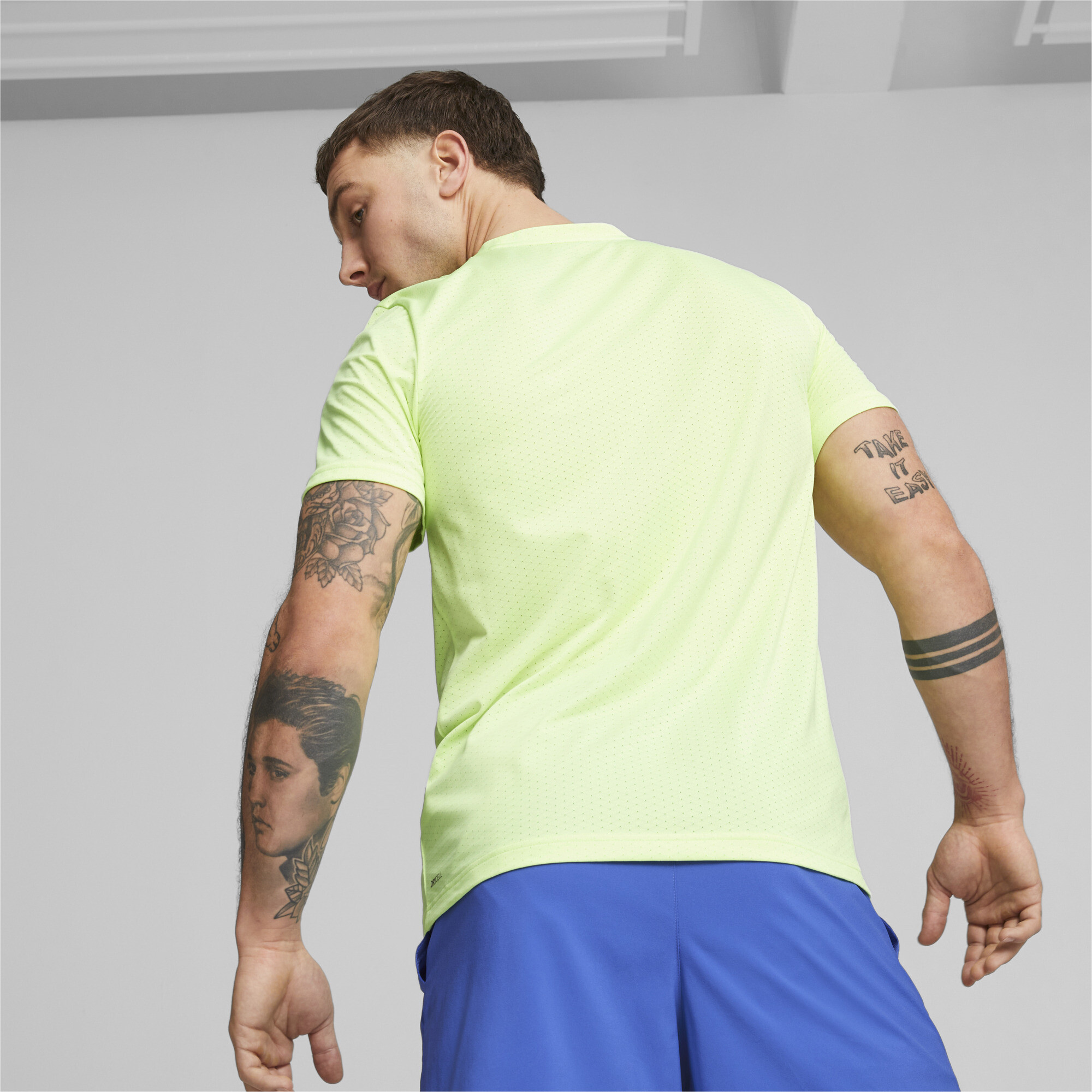 Men's Puma Favourite Blaster Training T-Shirt, Yellow, Size M, Clothing