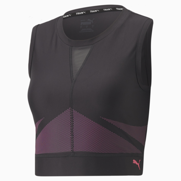Eversculpt Fitted Training Tank Top Women, Puma Black-Sunset Pink, large-ZAF