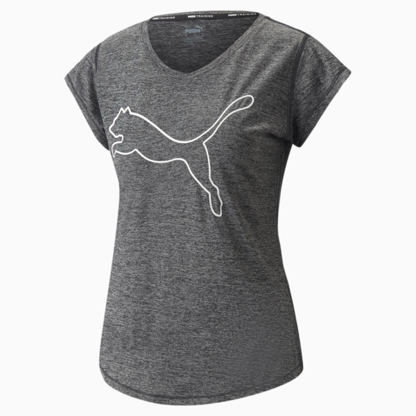 Favourite Heather Cat Training Tee Women, Puma Black Heather, large-ZAF