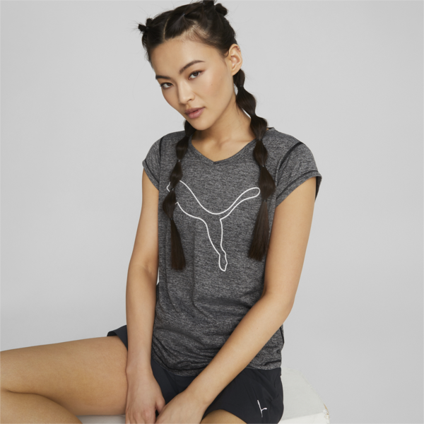 Favourite Heather Cat Training Tee Women, Puma Black Heather, large-ZAF