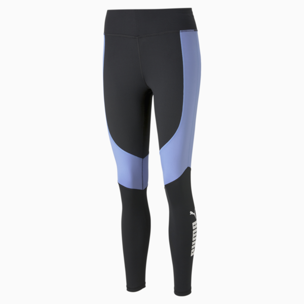 Favourite Logo High Waist 7/8 Training Leggings Women, PUMA Black-Elektro Purple, large-MEX