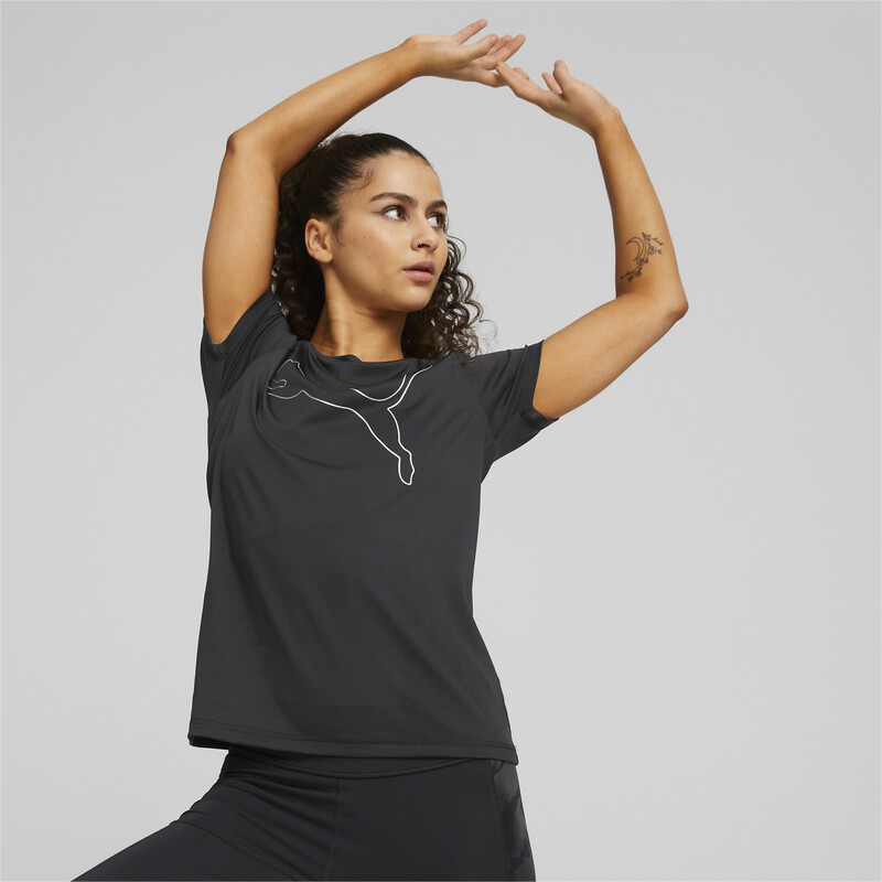 Women's PUMA Favourite Jersey Cat Training Regular Fit T-Shirt in Black size L