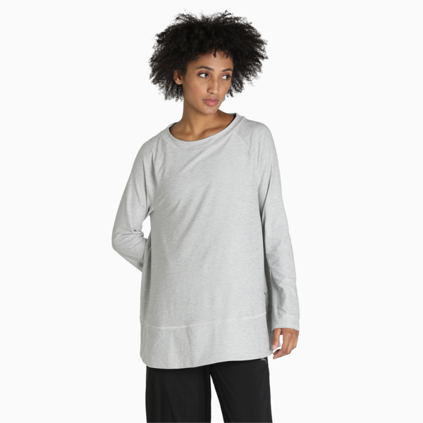 Maternity Bell Sleeve Training Top Women, Light Gray Heather, large-ZAF
