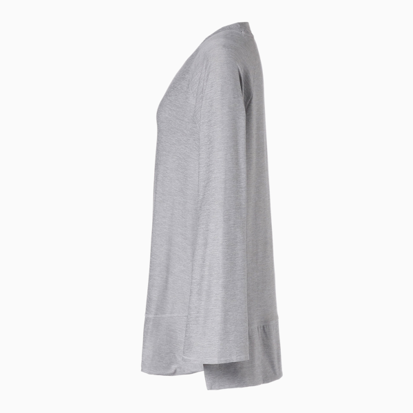 Maternity Bell Sleeve Training Top Women, Light Gray Heather, large-ZAF