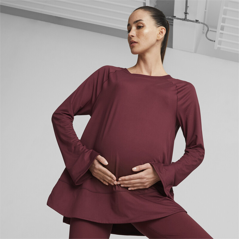 Women's PUMA Maternity Bell Sleeve T-Shirt in Dark Jasper size S