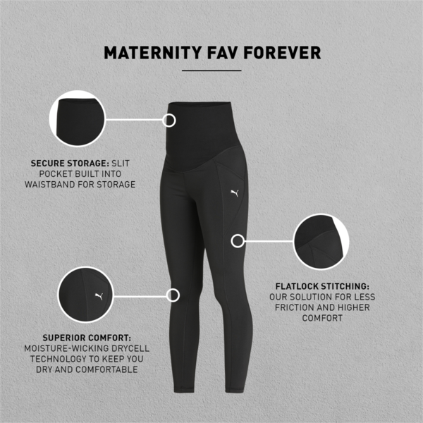 Maternity Favourite Forever High Waist 7/8 Training Leggings Women, Puma Black, large-ZAF