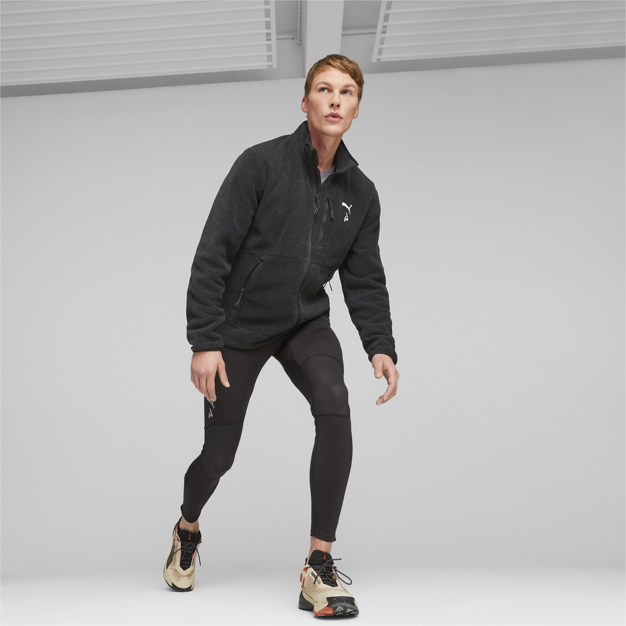 Men's Puma SEASONS's Full-Zip Running Fleece, Black, Size XL, Clothing