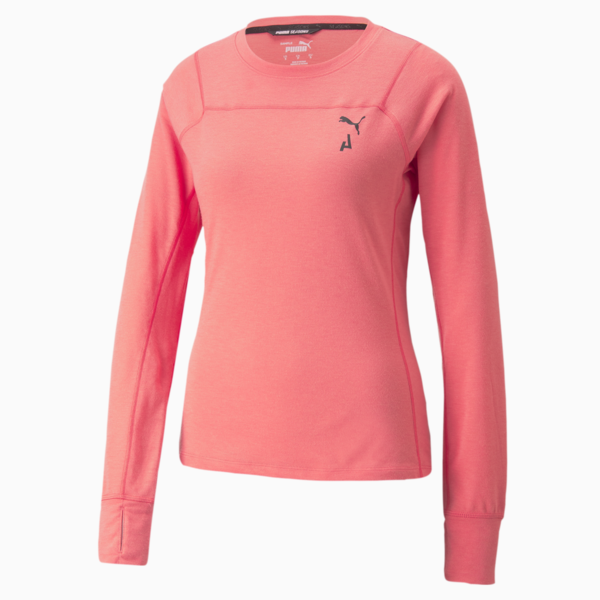 SEASONS Wool Long Sleeve Running Tee Women, Salmon, large-ZAF