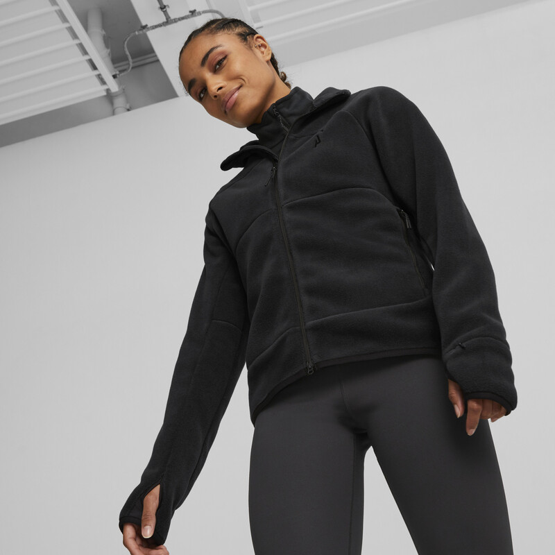 

Women's PUMA SEASONS Full-Zip Running Fleece, Black