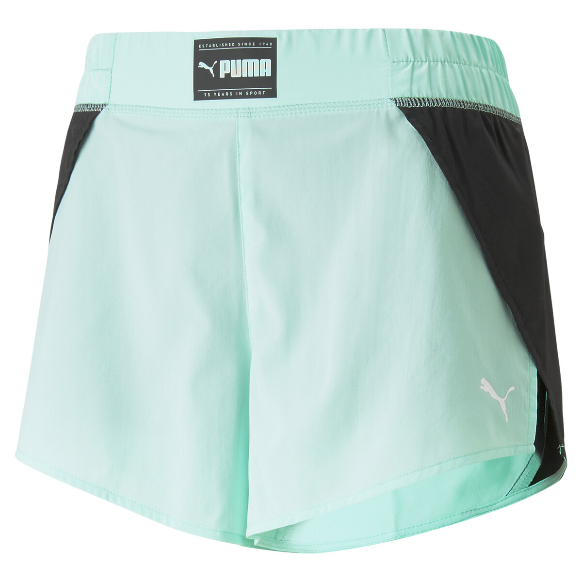 PUMA Fit Fashion Flow Training Shorts Women in Electric Peppermint/Black, XL