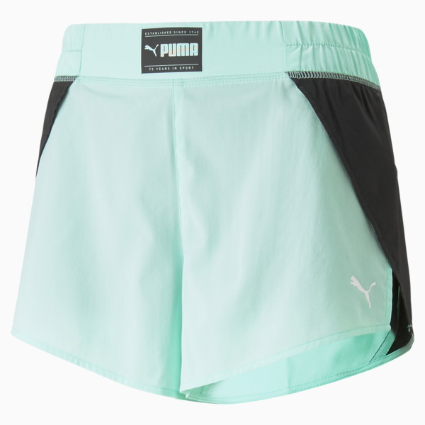PUMA Fit Fashion Flow Training Shorts Women, Electric Peppermint-PUMA Black, large-ZAF