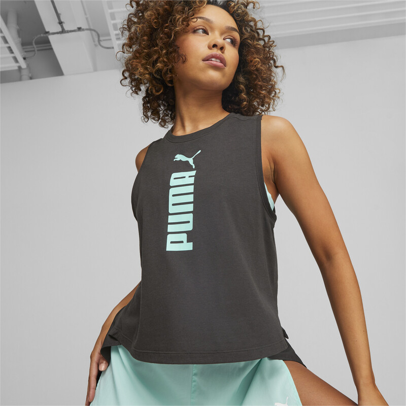 

Women's PUMA FIT Tri-Blend Training Tank Top, Black/green/blue